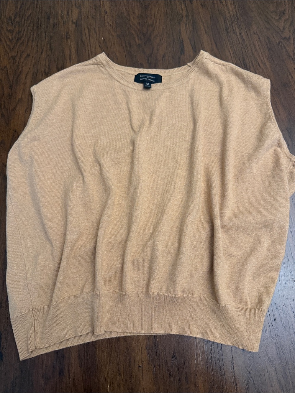 Banana Republic Sleeveless Sweater Top Camel Tan Knit | Size M